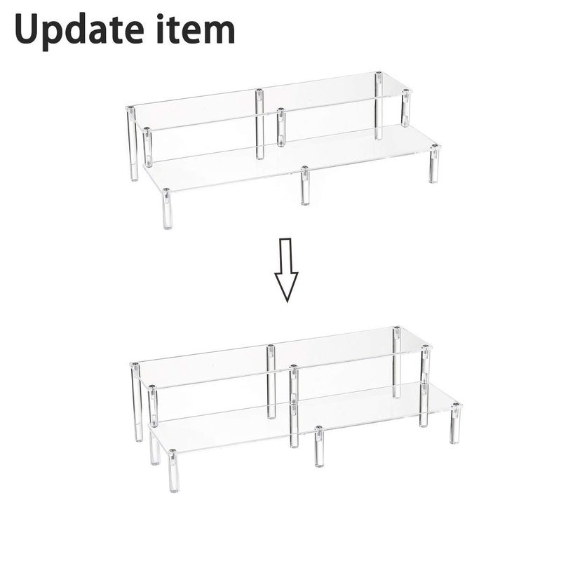 BYCY 2 Tier Clear Acrylic Display Stand Cupcakes Holder, Dessert Display Riser for Great Event, Birthday Party, Wedding Party ( 1 Pack - 16" X 6.9" X 4.25" ) - Image 4